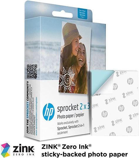 HP Sprocket 2x3" Premium Zink Sticky Back Photo Paper (100 Sheets) Compatible with HP Sprocket Photo Printers, Original Version. Sprocket Printer, Hp Sprocket Printer, Hp Sprocket Photo Printer, Hp Sprocket, Portable Photo Printer, Pocket Printer, Back Photo, Technology Photos, Photo Stickers