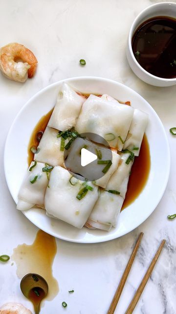 Dimsum Recipes, Easy Asian Dishes, Noodle Rolls, Cheung Fun, Dim Sum Dumplings, Chinese Breakfast, Sweet Soy Sauce, Shrimp Noodles, Dim Sum Recipes