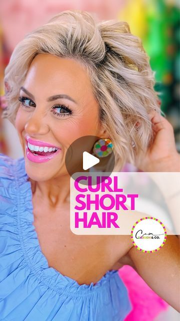 Cam Carson & Co on Instagram: "💁🏼‍♀️Let’s CURL MY HAIR together! ➰➿  COMMENT ‘CURL’ and I’ll send you my fave hair curling products!   HAIR CURLING TIPS:  🎀 curling iron no higher than 380  🎀 smaller sections to get into layers  🎀 1/2 in curling iron for short hair, 3/4 curling iron for medium+ length hair  🎀 curl prep spray locks-in curl memory so it doesn’t fall as easily  🎀 texture spray gives lift and volume 🎀HEAT PROTECTANT!! …always!   Xo! Cam  Hair Tutorial  Curly Hair Short Hair  How to Curl Hair  Short Bob Haircut  How to Style Hair  Loose Waves  Cam Carson and Co  @kenraprofessional  @amika @amikapro  @hottoolspro" How To Curl Short Layered Hair Tutorials, Med Length Hair Styles Curls, Different Curling Irons, How To Make Fine Hair Hold Curl, Curling Bob Hairstyles, How To Curl Layered Hair Tutorials, How To Messy Curl Short Hair, Short Hairstyles Curled, Hot Rollers Short Hair Tutorial