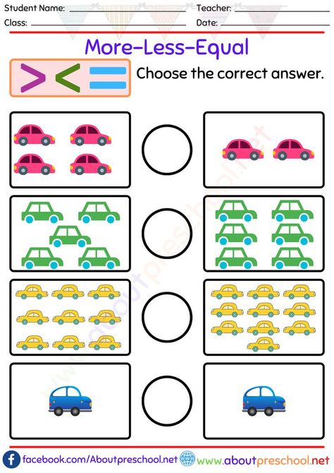 more and less worksheets Less Than More Than Activities, More Less Same Kindergarten Activities, Grater And Less Than Worksheet, More And Less Worksheets Kindergarten, More Or Less Worksheets For Kindergarten, More And Less Worksheet, More Or Less Worksheets, Easy Math Worksheets, Worksheet For Kindergarten