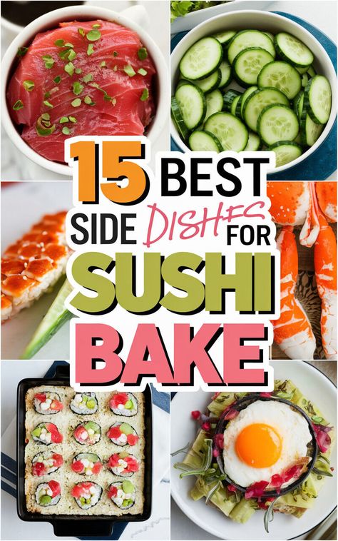 Sushi bake just got even better with these must-try side dish pairings! 🍣🥢 #sushicravings #foodgasm Side Dish For Sushi, Sides With Sushi, Hawaiian Sushi Bake, Healthy Sushi Bake, Sushi Side Dishes, What To Serve With Sushi, Lobster Sushi, Sushi Dinner Party, Sushi Bake Recipe