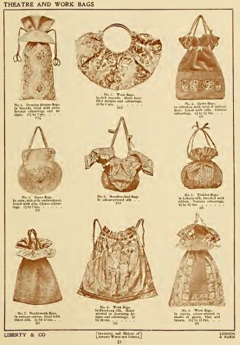 1911 opera, dance and specialty evening bags Edwardian Handbags, Edwardian Purse, Vintage Bags And Purses, Vintage Bag Pattern, Carpet Bags, Victorian Purses, Shopping Baskets, Purses Vintage, Tapestry Bags