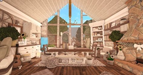 Bloxburg Office Ideas, Bloxburg Office, Room Bloxburg, Cluttered House, Tiny Beach House, Bloxburg Interior, Roblox House, Bloxburg Home, Bloxburg Room Ideas