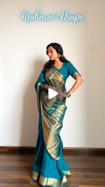 How To Wear Kanjivaram Saree, Front Pallu Saree Draping, Royal Saree Look, Mysore Silk Saree Blouse Designs, Blouse Design Pattern, Trending Blouse Design, Royal Saree, Blouse Design Ideas, Trending Blouse