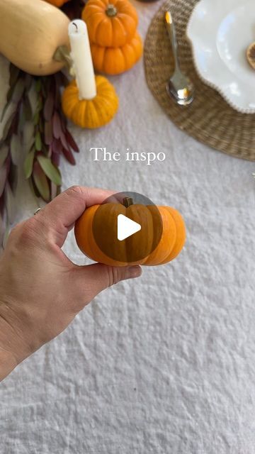 Tableshoppe Co. on Instagram: "Sharing all the details to steal this Harvest Brunch theme 🍂🫶🏻 Save for later!

Comment “HARVEST” and I’ll send you all the links to tablescape decor and invites. Follow @tableshoppeco to make sure they make it to your inbox 📥 

Feeling inspired to host a fall gathering? Here’s what I did— 

Our Autumn Gathering invitation templates can be printed at home or sent digitally. 

For the table I used little pumpkins and butternut squash as the centerpiece. Cut out a few of the tops from the mini pumpkins for my taper candles. Layered all of this on top of a neutral linen tablecloth with rattan chargers and my favorite ruffle plates. 

For food I got it all from Trader Joe’s— gruyere and bacon grilled cheese on sourdough with hot honey drizzle. Pumpkin soup or Autumn Gathering, Honey Drizzle, Bacon Grilled Cheese, Rattan Charger, Fall Gathering, Hot Honey, Feeling Inspired, Jolly Holiday, Mini Pumpkins