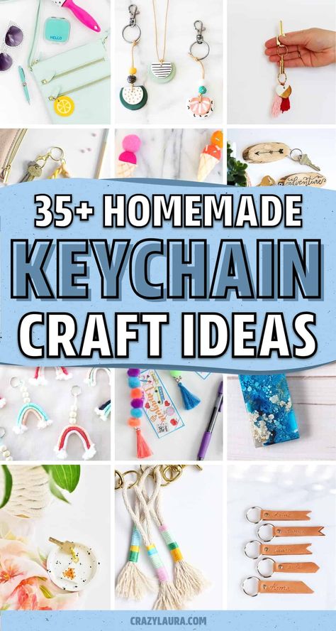 Want to make your own keychain but need some help getting started!? Check out these super creative DIY keychain tutorials and ideas for inspiration! Diy Souviners Ideas, Diy Friendship Keychains, How To Make Homemade Keychains, Keyring Ideas Handmade, How To Make Diy Keychains, Charm Crafts Diy Projects, Homemade Keychains Diy, Keychain Crafts For Kids, Diy Souvenirs Birthday