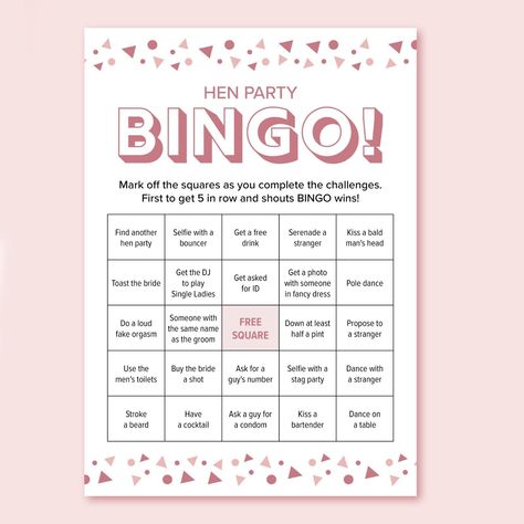 Hen Party Bingo, Hen Party Games, Quiz Hen Do Bridal Party Accessory Bride To Be | eBay Hens Party Bingo, Hen Party Bingo, Hen Do Activities, Hens Do, Hens Party Ideas Themes, Classy Hen Party Games, Hen Do Themes, Hen Do Games, Hens Night Ideas