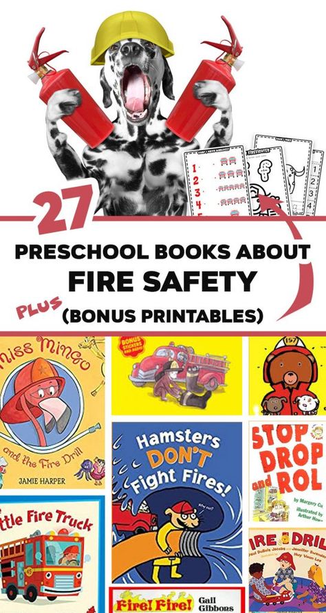 Preschool-Books-About-Fire-Safety Fire Safety Books Preschool, Fire Books For Preschool, Fire Safety Books For Preschool, Fire Safety Rules, Fire Safety Theme, Fire Safety Preschool, Fire Safety Week, Safety Week, Fire Drill