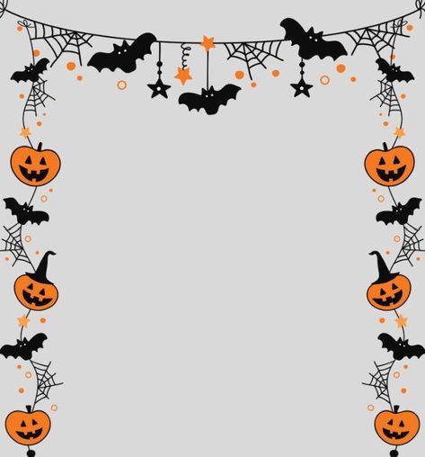 Spooky Border Design, Halloween Border Design, Halloween Border, Spooky Letters, Thanksgiving Note, Menu Halloween, Fall Borders, Imprimibles Halloween, Halloween Borders