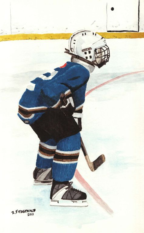 Hockey Watercolor, Hockey Painting, Hockey Drawing, Hockey Apparel, Hockey Art, Hockey Pictures, Hockey Clothes, Colored Pencil Drawing, Hockey Cards