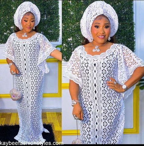 Bubu Style For Materials, Free Bubu Gown Styles, White Lace Boubou Styles For Women, White Lace Gown Styles, Free Gown Ankara Styles, Lace Gown Styles For Wedding, Gown Styles For Materials, Styles For Materials, Lace Boubou Styles For Women