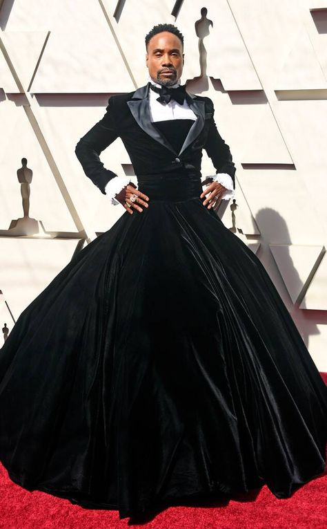 Billy Porter from The Best Oscars Dresses of All Time | E! News Best Oscar Dresses Of All Time, Oscars Dresses, Best Oscar Dresses, Red Carpet Dresses Best, Billy Porter, Oscars Red Carpet, Gender Fluid Fashion, Regina King, Oscar Dresses