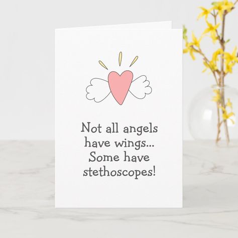 Not All Angels Have Wings, Crown Art, Winged Heart, Stethoscopes, Script Typography, Cute Nurse, Medical Doctor, Medical Staff, Hot Gifts