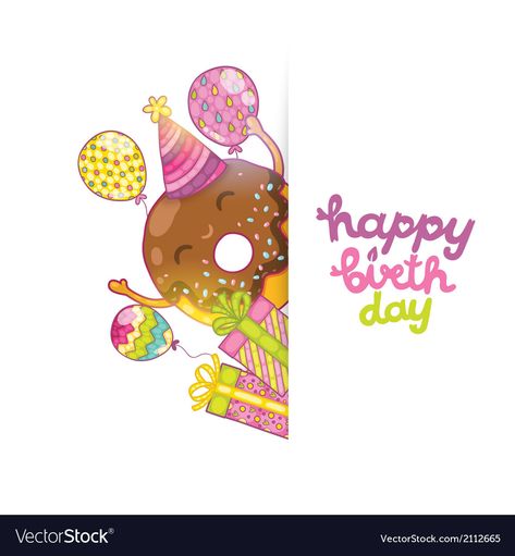 Happy 41st Birthday, Birthday Card Background, Donut Vector, Birthday Donuts, 41st Birthday, Party Giveaways, Cute Happy Birthday, Cute Donuts, Party Template