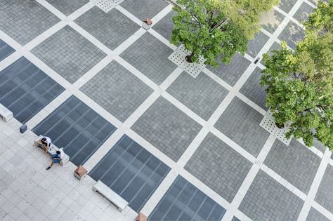 LAND, Gregotti Associati, Giovanni Nardi · PII Bicocca Square Paving Pattern, Parking Pavement, Permeable Paving Landscape Architecture, Cosmati Pavement, Paving Block Texture, Tactile Paving, Paver Patterns, Pavement Design, Paving Pattern