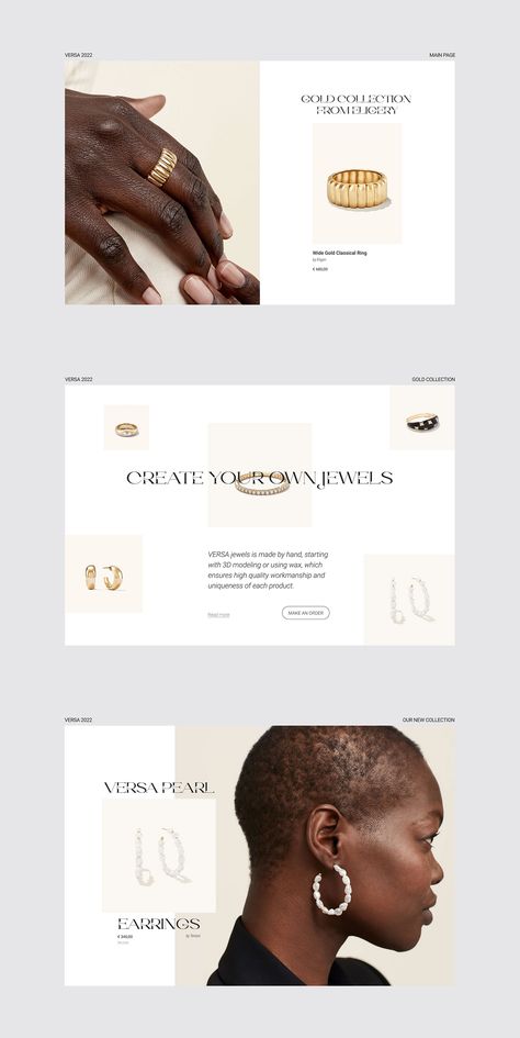 VERSA - Jewelry Website sur Behance Jewelry Postcard Design, Graphic Design Lookbook, Jewellery Lookbook Design, Jewelry Web Design Inspiration, Jewelry Catalogue Design, Jewellery Website Banner, Jewellery Catalogue Design Layout, Jewelry Email Marketing Design, Luxury Jewelry Website Design