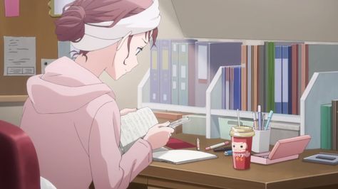 Studying Girl, Anime Room, Study Hard, Study Inspiration, Anime Life, Cute Anime Pics, Girl Wallpaper, Anime Background, الرسومات اللطيفة