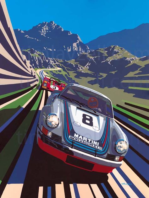 Sp2 Vw, Auto Illustration, Motorsport Art, Martini Racing, Porsche Classic, Automotive Artwork, Racing Art, Car Artwork, Racing Posters