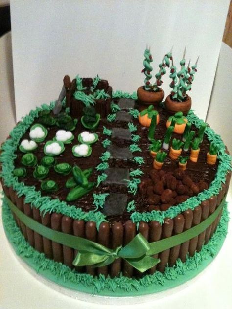 Allotment birthday cake Allotment Cake, Hobbit Cake, 75 Birthday Cake, Twin Birthday Cakes, Peter Rabbit Cake, Vegetable Cake, Garden Cake, Dad Birthday Cakes, Garden Cakes