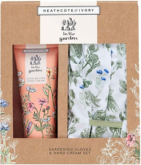 Heathcote & Ivory In The Garden Gardening Gloves Set and Shea Butter Hand Cream Gift Set, 0.227 kg : Amazon.co.uk: Beauty Hand Cream Gift Set, Gardening Accessories, Thyme Oil, Gardening Gifts, Lilac Blossom, Lime Essential Oil, Shea Butter Hand Cream, Barrier Cream, Cocoa Seeds