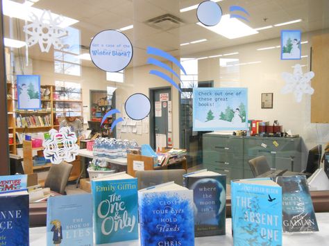 Winter Blues Library Display Library Display Ideas, Qr Code Books, School Library Book Displays, Winter Displays, Blue Library, School Library Displays, Teen Library, Library Book Displays, Library Organization