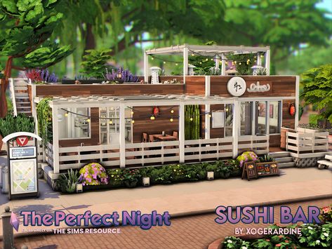 Sims 4 Lounge Lot, Sims 4 Sulani Restaurant, Sims 4 Restaurant Layout, Ts4 Restaurant, Sims 4 Lots Community, Sims 4 Cafe, Sims 4 Loft, Artsy Bedroom, Sims 4 Restaurant