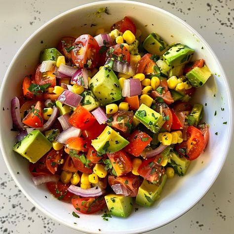 Avocado Corn Salad - Yeyfood.com: Recipes, cooking tips, and kitchen hacks for home cooks of all levels Avocado Corn Salad, Healthy Potluck, Cinnamon Bread Easy, Hacks For Home, Bacon Ranch Potatoes, Corn Avocado Salad, Spicy Salad, Corn Salad Recipes, Potluck Dishes