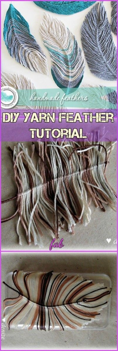 DIY Yarn Feather Tutorial Video Feather Tutorial, Yarn Diy Projects, Diy Dream Catcher Tutorial, Feather Crafts Diy, Macrame Feathers, Feather Diy, Arts And Crafts For Teens, Makramee Diy, Feather Wall Hanging