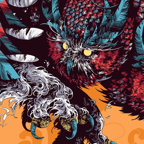 Creatures 6 on Behance Ivan Belikov, Owl Posters, Beast Creature, Dnd Ideas, Graphisches Design, Instagram Prints, Design Posters, Mythological Creatures, Robot Concept Art