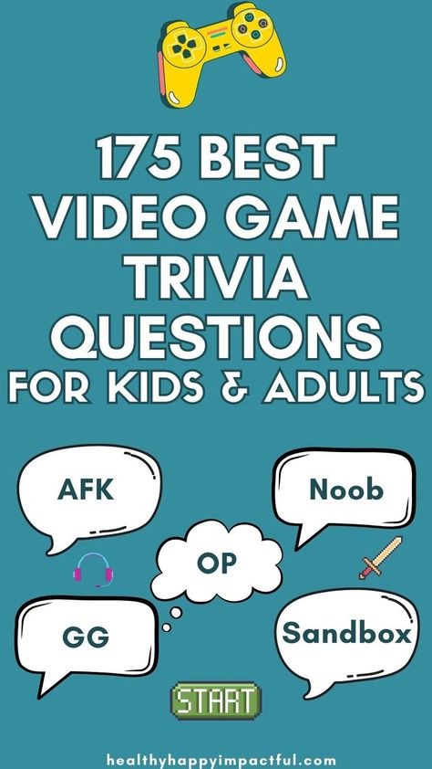 examples of gaming slang Pokemon Trivia, Family Trivia Questions, Video Game Trivia, Trivia Questions For Kids, Fun Trivia Questions, Questions For Kids, Fun Video Games, Fun Facts For Kids, Trick Questions