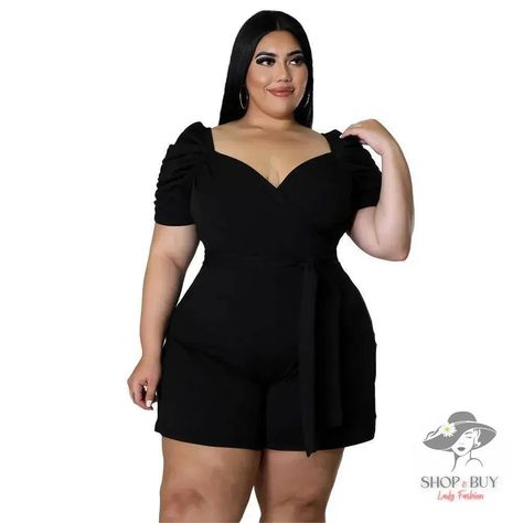 😍Check out this product 👉 $30.99 👉 www.shopxbuy.com #fashion #dresses #plussize #bigsize #swimwear #shapewear #jeans #leggins #lingerie #stylish #woman #outfitstyling #fashionstyle #jewelry #rings #jewelry #earrings #watches #pants #clubwear #sexyclubwear #jackets #coat #activewear #yoga #leggins #shorts #tracksuit #sportswear #hats Womens Summer Jumpsuits, Style Bleu, Solid Color Jumpsuits, Look Plus Size, Plus Size Romper, Elegante Casual, Casual Rompers, One Piece Outfit, Plus Size Jumpsuit