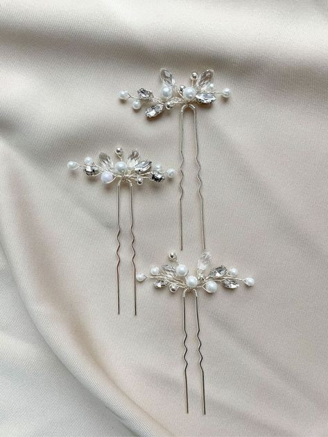 Crystal Wedding Hair Accessories, Crystal Hair Pins, Pearl Pin, Pearl Hair Clip, Pearl Hair Pins, Handmade Jewelry Tutorials, Pearl Hair, Bridal Hair Pins, Crystal Wedding