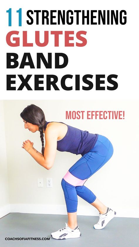 Banded Squats, Resistance Band Glutes, Upper Ab Workout, Glute Strengthening, Glute Raises, Band Training, Hip Strengthening Exercises, Glute Muscles, Resistance Band Training