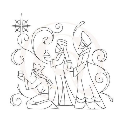 Nativity Scene Embroidery Pattern, Three Wise Men Drawing, Three Wise Men Coloring Page, Nativity Silhouette Free Printable, Nativity Line Art, Nativity Line Drawing, Simple Nativity Drawing, Nativity Scene Drawing, Nativity Drawing