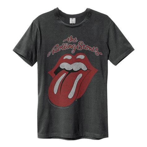 Rolling Stones Tee, Band T Shirts, Rolling Stone, Clothing Design, Look Vintage, Brushed Cotton, Charcoal Color, Vintage Logo, Rolling Stones