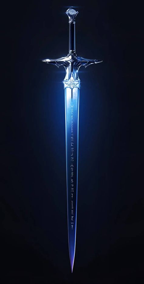 Dnd Magic Longsword, Magical Greatsword, Twin Swords Fantasy Art, Cool Swords Fantasy Art, Magic Swords Fantasy, Fantasy Weaponsmith Art, Swords Concept Art, Fantasy Swords Concept Art, Fantasy Spear