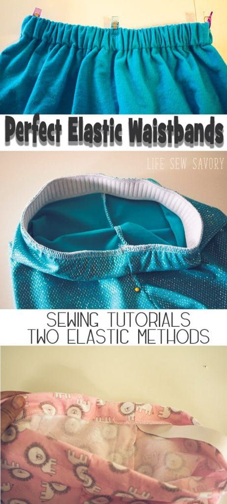 learn How to Sew Elastic Waistband with or without a casing for your elastic waistband needs. Photo and video tutorial Sew Elastic Waistband, Jeans Sewing, First Sewing Projects, Invisible Stitch, Pants Sewing, Sewing Elastic, Sew Ins, Costura Diy, Beginner Sewing Projects Easy