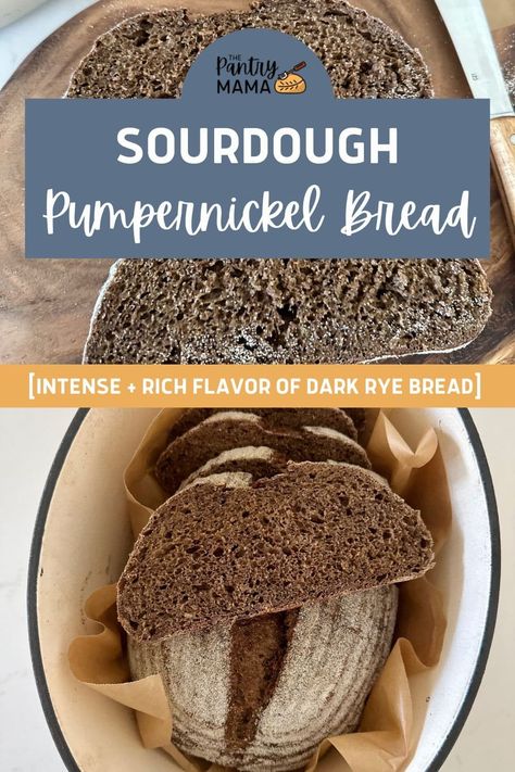 Sourdough Flavor Combinations, Spiked Milkshakes, Sourdough Pumpernickel, Christmas Sourdough, Pumpernickel Bread Recipe, Active Sourdough Starter, Sourdough Rye Bread, Pumpernickel Bread, Rye Sourdough