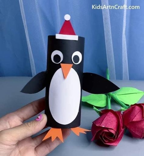 Penguin Toilet Paper Roll Craft, Easy Penguin Crafts For Kids, Pinguin Crafting For Kids, Peanut Penguin, Paper Penguin Craft, Penguin Crafts For Kids, Penguin Craft For Kids, Easy Toilet Paper Roll Crafts, Birds Crafts