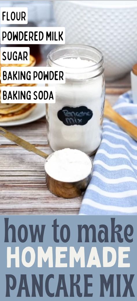 homemade pancake mix in a jar Diy Pancake Mix, Healthy Pancake Mix, Homemade Pancake Mix Recipe, Pancake Mix Uses, Easy Pancake Mix, Best Homemade Pancakes, Pancake Mix Recipe, Homemade Pancake Mix, Homemade Dry Mixes