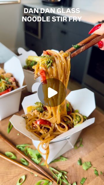 Olivia Adriance ♡ on Instagram: "DAN GLASS NOODLE STIR FRY✨ protein, veggies, a delectable sauce, and my absolute favorite noodles—this simple, under 30 minute sweet potato glass noodle stir fry would make a great addition to your weeknight meal lineup. It’s packed with flavor and requires minimal dishes so its an easy cleanup. Save extra time and buy a bag of pre-sliced stir fry veggies (fresh or frozen!)🥕🫑🥦 

Comment LINK for the glass noodles

Ingredients:
(3) 3.5 ounce packages Korean Style Glass Noodles (comment LINK for the ones I use)
Dan Dan Sauce:
1/4 cup peanut butter
2 tablespoons sesame oil
2 tablespoons unseasoned rice vinegar 
1 tablespoon honey
2 teaspoons chili paste (more if you like spicy)
1/4 teaspoon ground cinnamon
2 cups chicken bone broth
1/2 cup tamari
For the st Glass Noodle Recipes, Minimal Dishes, Broccoli And Peppers, Glass Noodle Stir Fry, Glass Noodles Recipe, Stir Fry Veggies, Protein Veggies, Noodle Stir Fry, Chicken Bone Broth