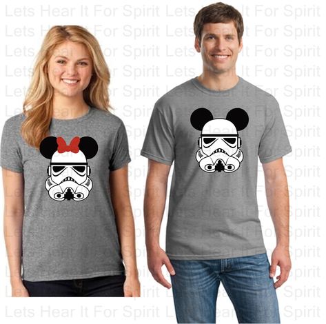 Star Wars Disney Shirts Family Vacations, Star Wars Couple Shirts, Cute Disney Couples, Star Wars Disney Shirts, Minnie Mouse Shirt Womens, Storm Trooper Shirt, Princess Leia Shirt, Couples Disney, Star Wars Couples