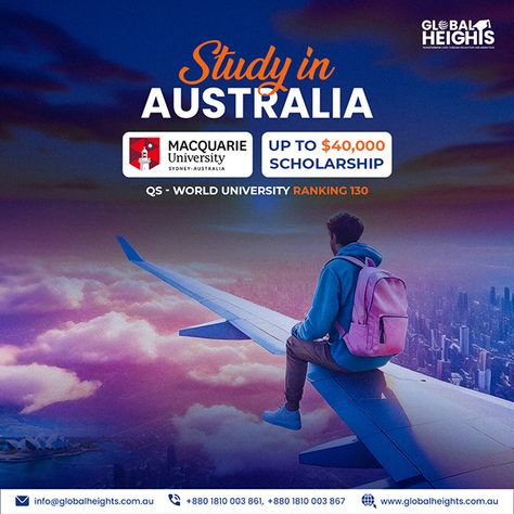 Study Abroad Social Media Post Design :: Behance Study Abroad Social Media Post, Abroad Study, Macquarie University, Casual Frocks, Social Media Post Design, Instagram Grid, Sales Funnel, Motion Video, Marketing Techniques