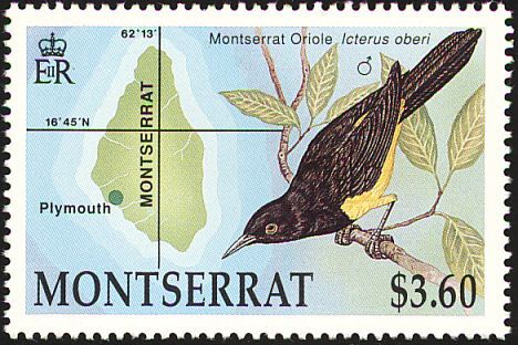 Lesser Antilles, Plymouth, New World, Birds, Stamp, Book Cover, Art