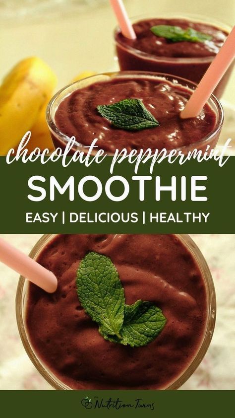 This low-calorie Chocolate Peppermint Smoothie squashes chocolate cravings, flushes bloat, uses all wholesome ingredients and has no added sugar. If you're looking for a delicious, healthy smoothie, then you're in the right place! This chocolate peppermint smoothie is full of potassium and fiber which help flush bloat and makes it very healthy! Try this easy healthy smoothie recipe today. Peppermint Smoothie, Low Calorie Smoothie Recipes, Healthy Smoothie Recipe, Low Calorie Chocolate, Easy Healthy Smoothie Recipes, Sweet Smoothies, Easy Healthy Smoothies, Mint Ice Cream, Post Workout Food