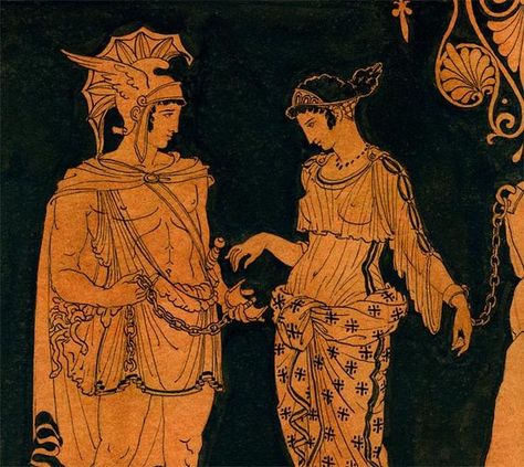 Ancient Greek Art Pottery, Greek Ancient Art, Ancient Art Aesthetic, Andromeda Greek Mythology, Perseus Art, Andromeda And Perseus, Andromeda Mythology, Greek Drawings, Ancient Greek Aesthetic