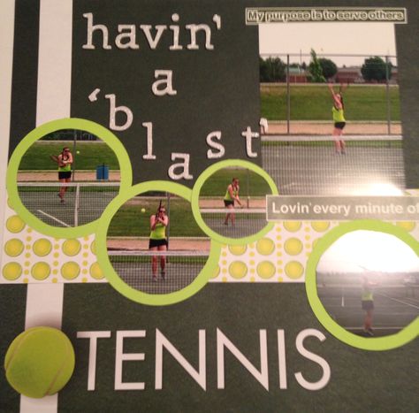 Tennis scrapbook layout MVNU Blast competition Tennis Scrapbook Pages, Senior Poster Board Ideas Tennis, Tennis Scrapbook Layouts, Senior Tennis Poster Ideas, Senior Night Posters Tennis, Tennis Senior Night Posters, Photography Studio Layout, Photography Studio Ideas, Scrapbook Pages Ideas