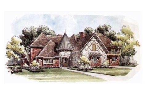 Sweet house. Fairytale Cottage Floor Plans, Storybook House Plan, Beautiful Bungalow, Loft Luxury, Tudor House Plans, Storybook House, Magical Castle, Library Study, Storybook Homes