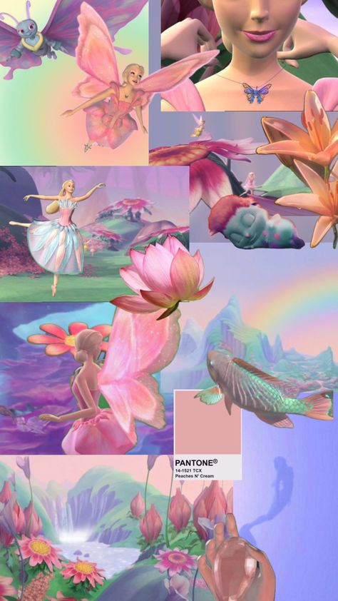 Barbie 2000 Aesthetic, Fairytopia Wallpaper, Fairytopia Nails, Barbie Cartoon Aesthetic, Old Barbie Aesthetic, Barbie Aesthetic Movie, Barbie 2000s Aesthetic, Barbiecore Wallpaper, Barbie Movies Wallpapers