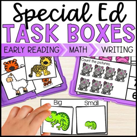 Task boxes | TPT Literacy Task Boxes, Pre K Task Boxes Free, Diy Task Boxes For Special Education, Free Task Box Printables, Task Boxes For Older Students, Work Boxes Special Education, Task Boxes Preschool, Teacch Tasks, Life Skills Classroom